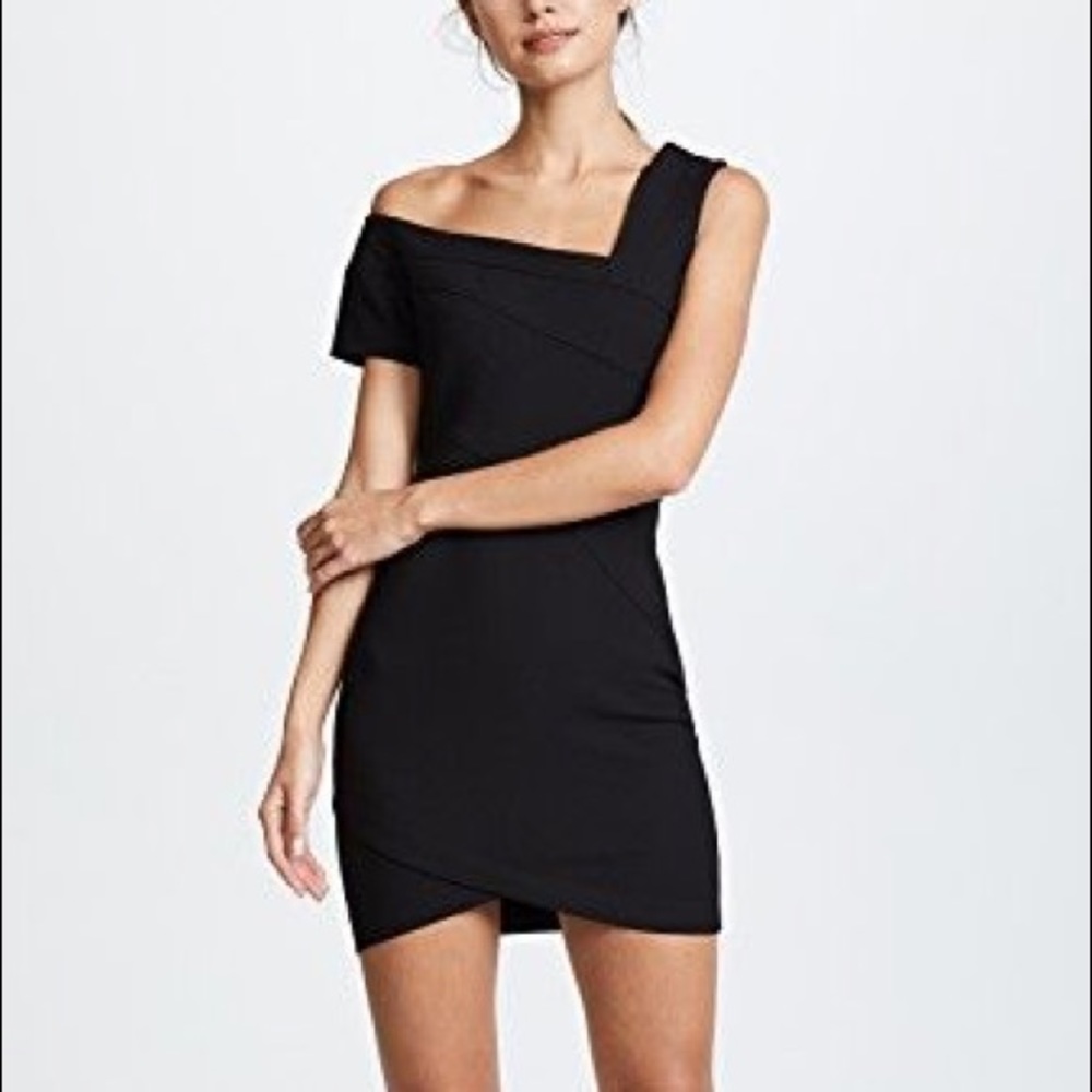 Cinq a Sept Coralisa Asymmetrical Black Dress